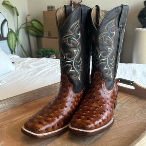 Ostrich skin boots